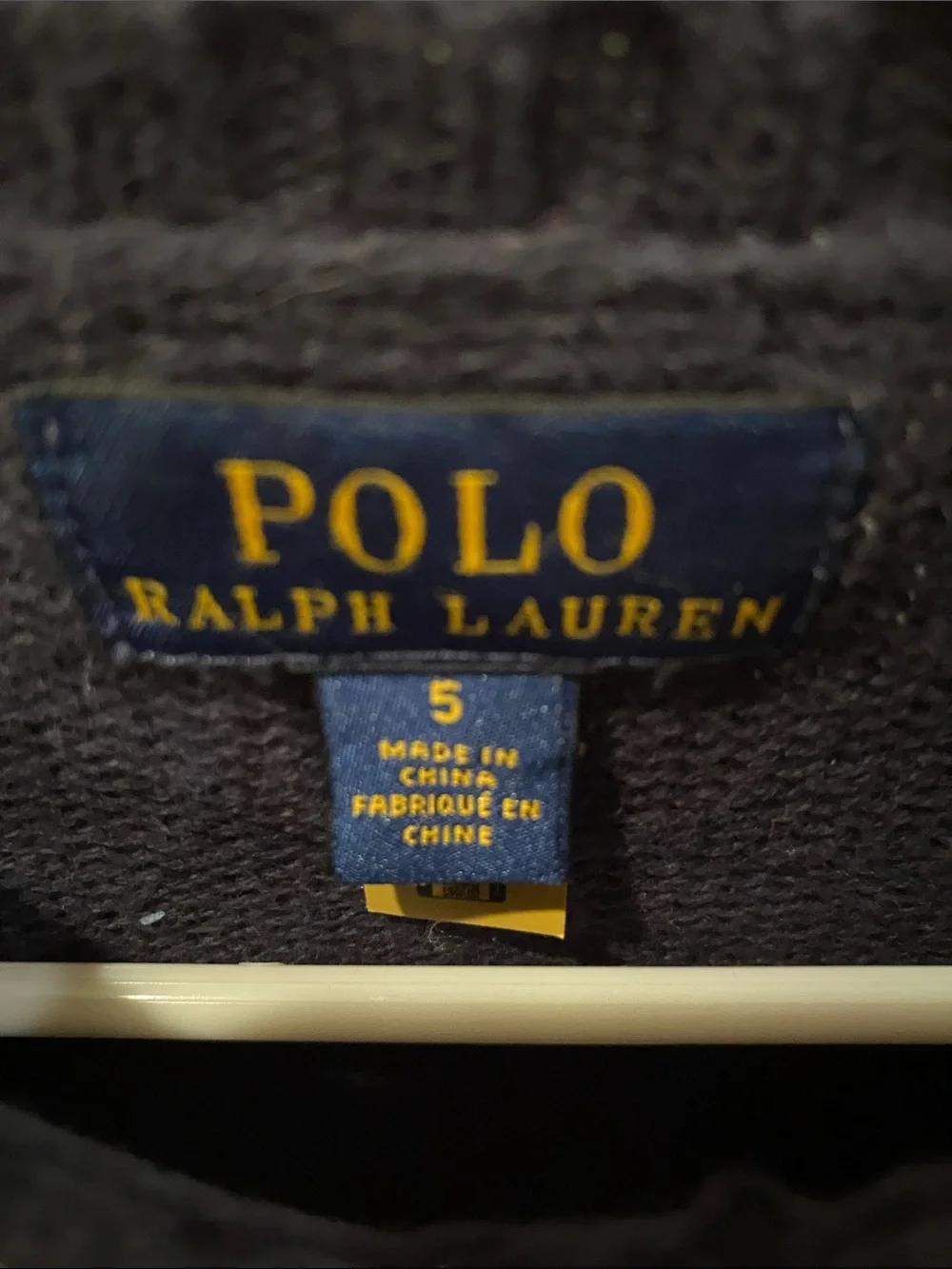 Ralph Lauren Navy RL Logo Knit Sweater Girl’s